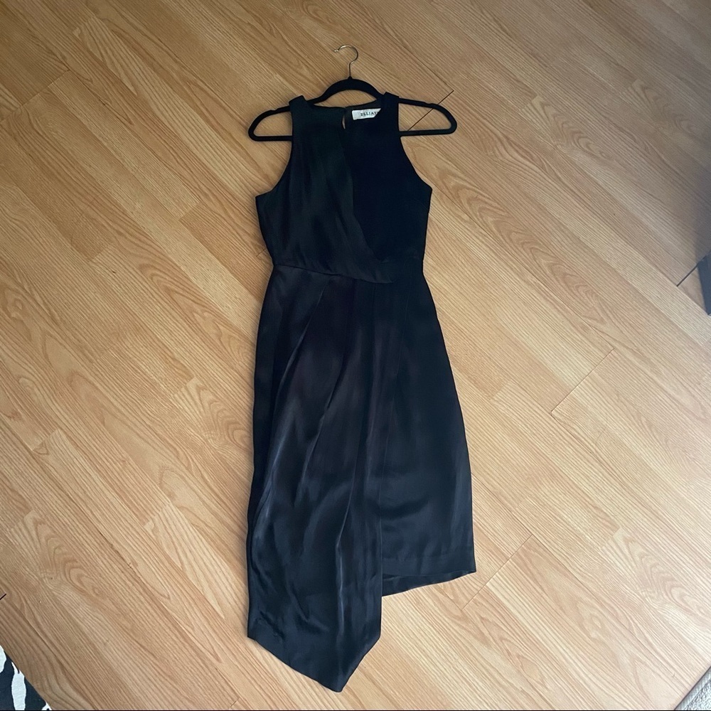 Elliatt Black Ascent Asymmetrical Dress Below Knee Small